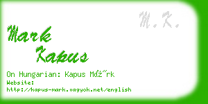 mark kapus business card